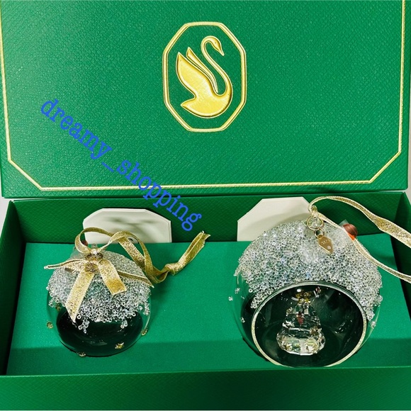NIB Swarovski Exclusive 2023 Balls With Christmas Tree Set/2 Ornaments #5658125 - Picture 8 of 16